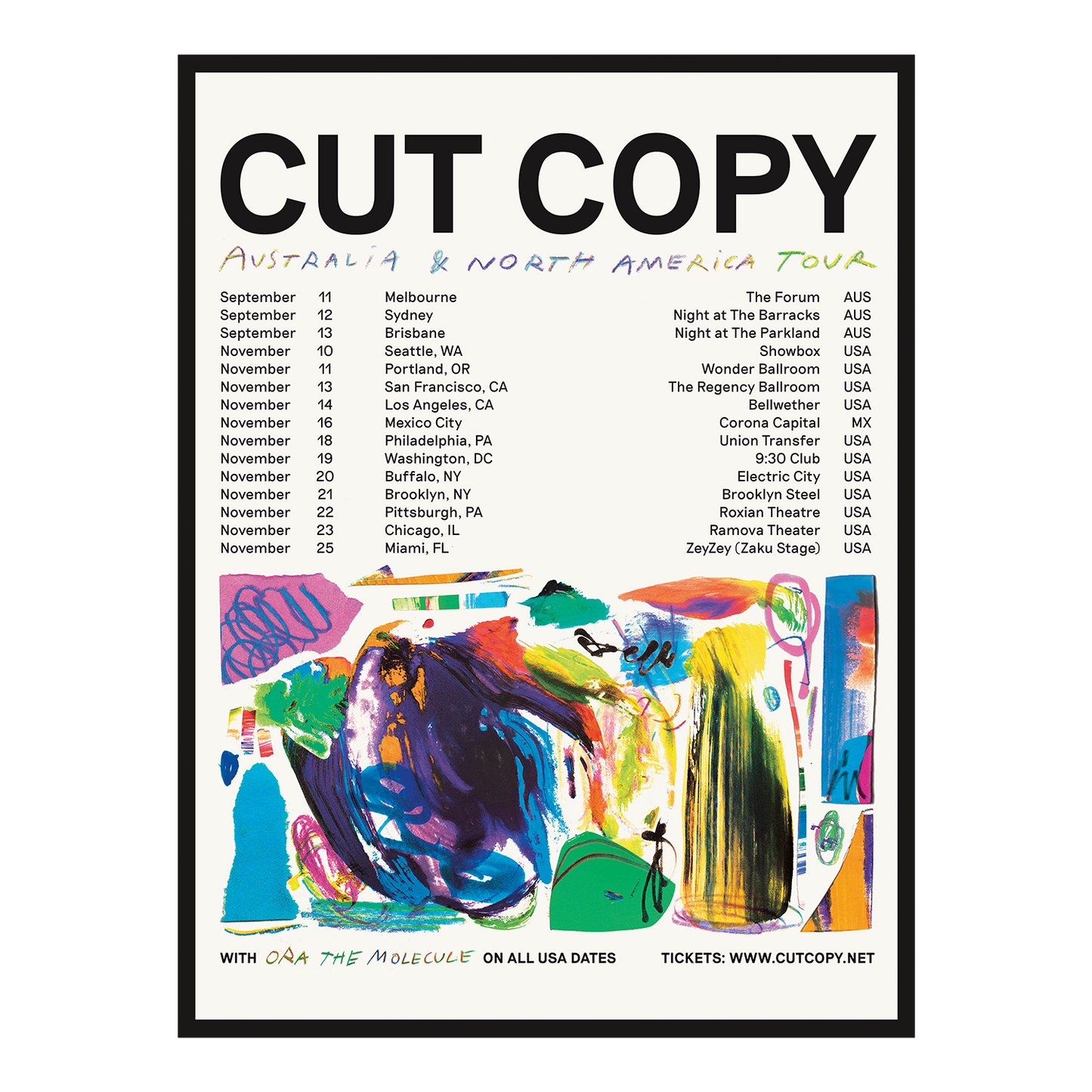 Cut Copy - Moments Tour Poster